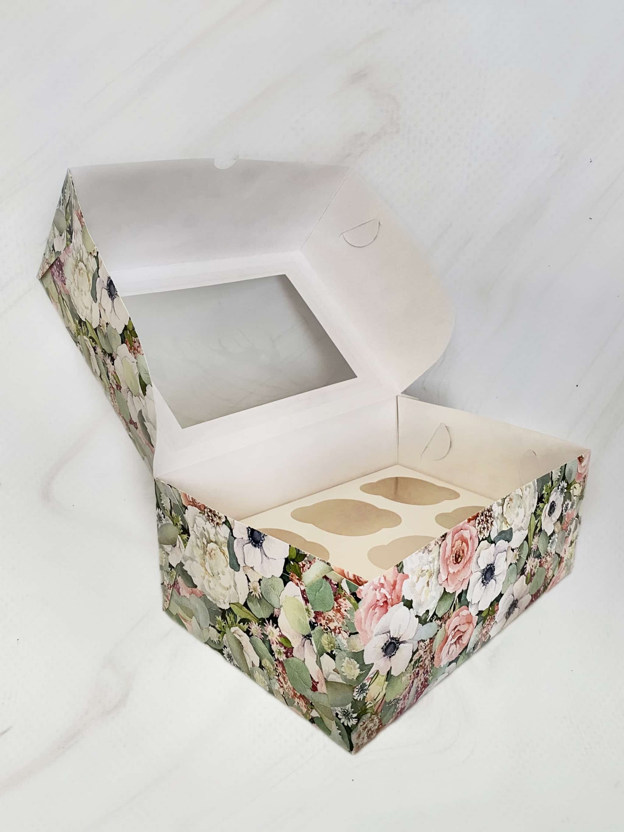 Упаковка под 6 капкейков с окном "Цветочки" — изображение 3